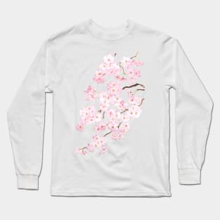 Delicate Pink cherry blossom watercolor 2024 Long Sleeve T-Shirt